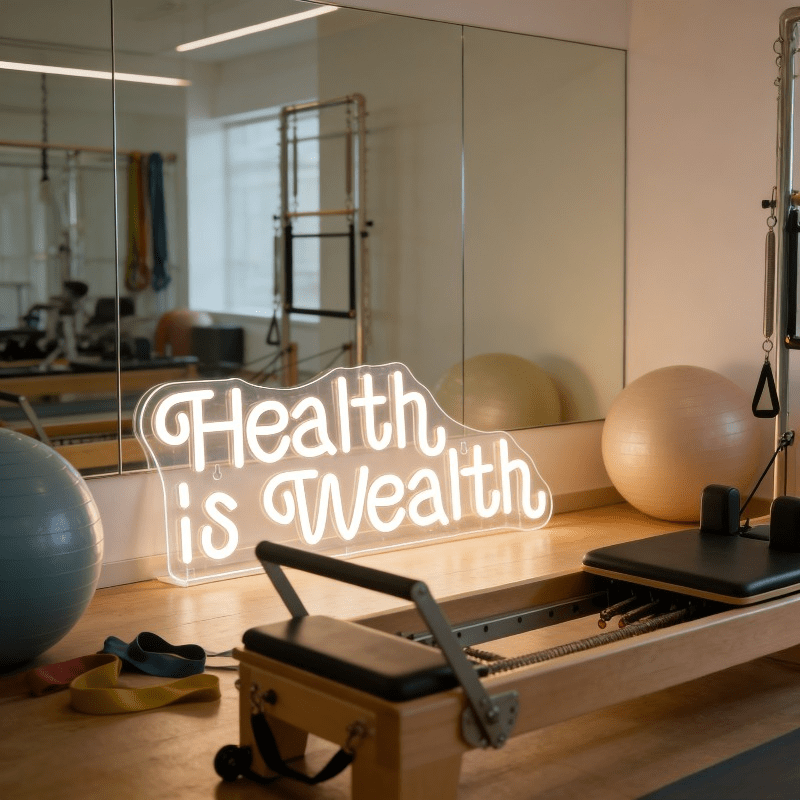 Letrero Luminoso LED de Neón ' - Health Wellness Gym reseña y precio